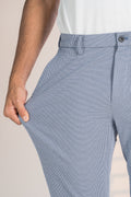 Custom fit Dress pant trousers in a stretch navy Poly Viscose fabric