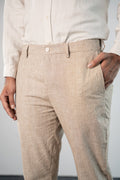 Custom fit Dress pant trousers in a stretch navy Poly Viscose fabric