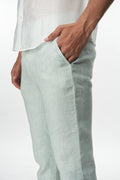 Custom fit Dress pant trousers in a stretch navy Poly Viscose fabric