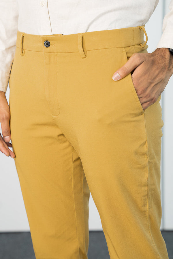 Mustard Cotton Chinos