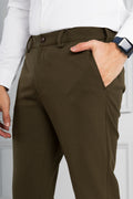 Custom fit Dress pant trousers in a stretch navy Poly Viscose fabric