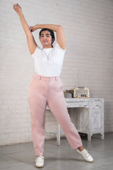 Flamingo Peach-Stretch Chinos