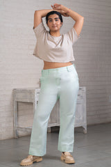 Ice Green Cotton Linen Pants