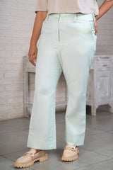 Ice Green Cotton Linen Pants