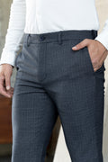 Custom fit Dress pant trousers in a stretch navy Poly Viscose fabric