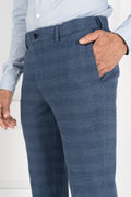 Custom fit Dress pant trousers in a stretch navy Poly Viscose fabric