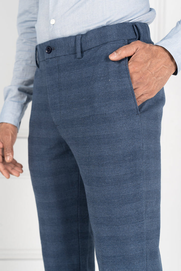 Blue Plaid Formal Pants