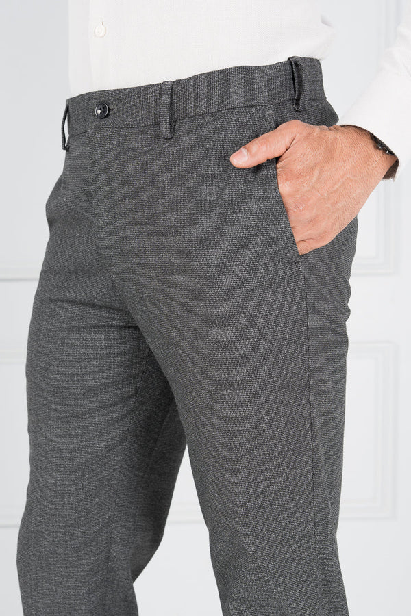 Dark Grey Textured Formal Pants