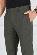 Custom fit Dress pant trousers in a stretch navy Poly Viscose fabric