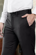 Custom fit Dress pant trousers in a stretch navy Poly Viscose fabric