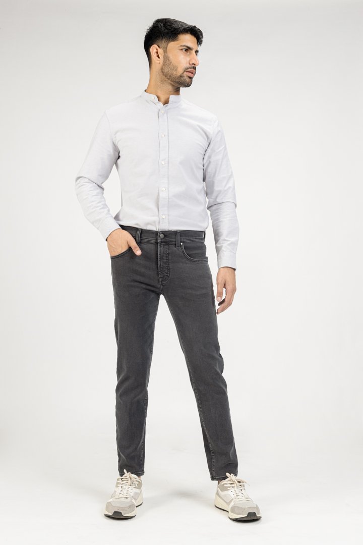 Charcoal Grey Power-Stretch Slim Fit Jeans