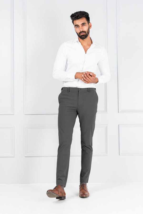 Dark Grey Stretch Formal Pants