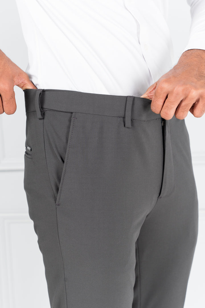 Dark Grey Stretch Formal Pants
