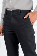 Custom fit Dress pant trousers in a stretch navy Poly Viscose fabric