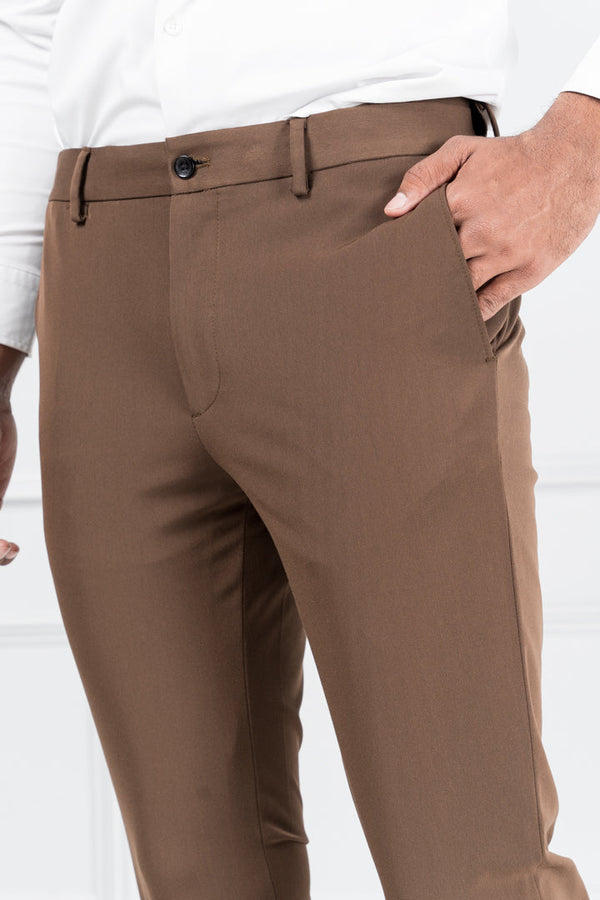 Dark Brown Stretch Formal Pants