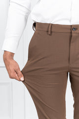 Dark Brown Stretch Formal Pants