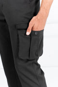 Custom fit Dress pant trousers in a stretch navy Poly Viscose fabric