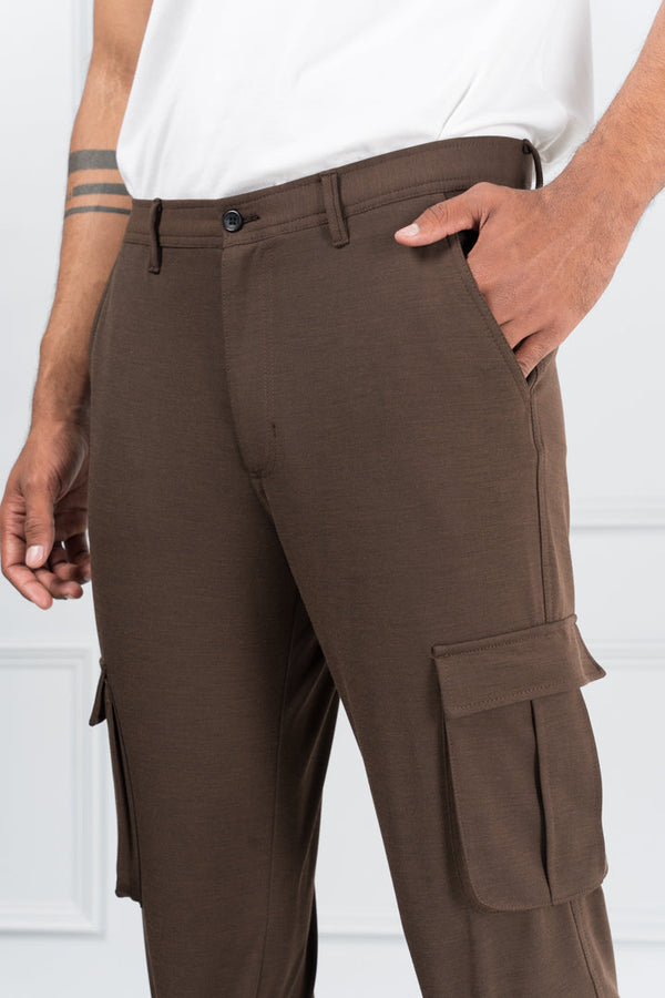 Dark Brown Power-Stretch Cargo Pants