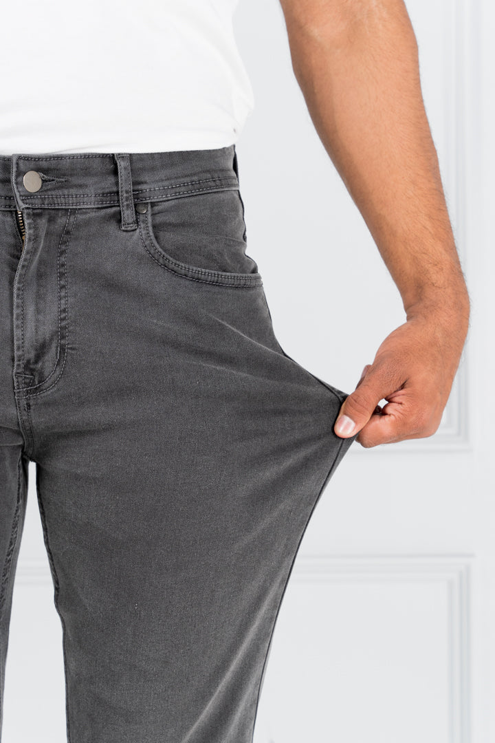 Charcoal Grey Power-Stretch Slim Fit Jeans