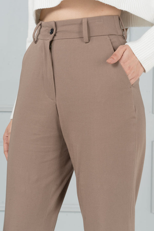 Fawn Khaki Stretch Chinos - Women