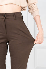 Dark Brown Power-Stretch Pants - Women