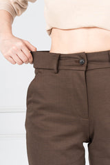 Dark Brown Power-Stretch Pants - Women