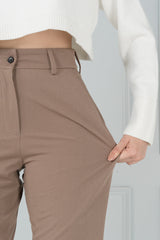 Fawn Khaki Stretch Chinos - Women