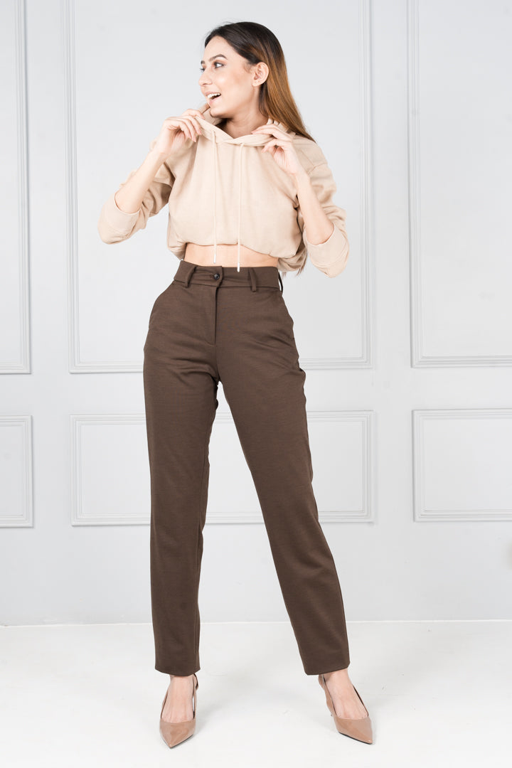 Dark Brown Power-Stretch Pants - Women