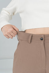 Fawn Khaki Stretch Chinos - Women