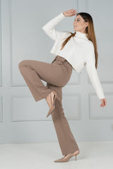 Fawn Khaki Stretch Chinos - Women