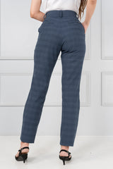 Blue Plaid Formal Pants - Women