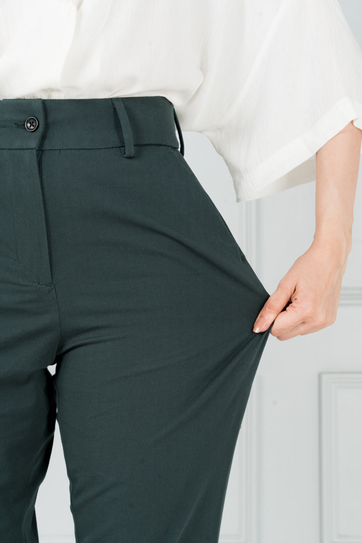 Forest Green Stretch Chinos - Women