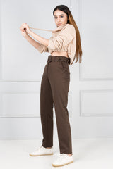 Dark Brown Power-Stretch Pants - Women