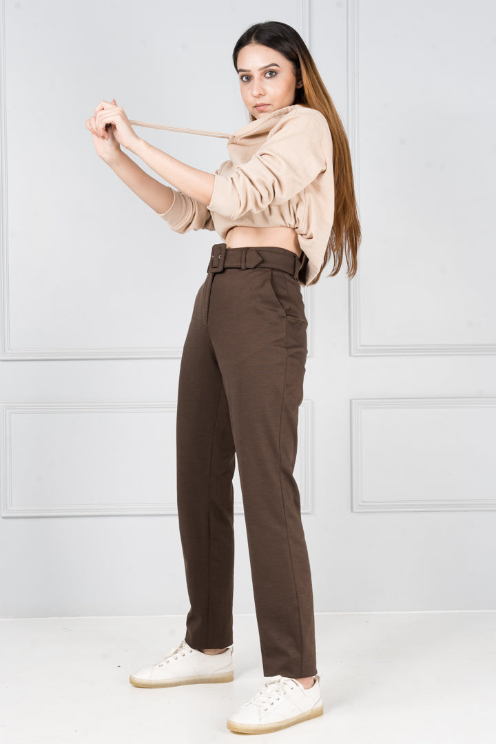 Dark Brown Power-Stretch Pants - Women